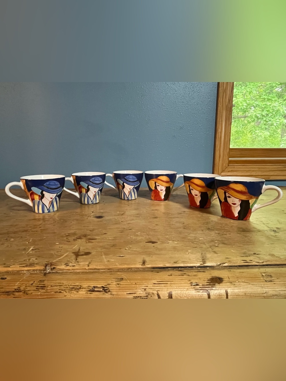 CAFE PARIS 4914 Sango Mug Set of 6. Women in Cafe 90’s coffee mug